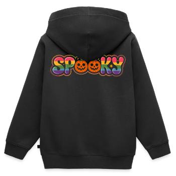 Arc-en-ciel effrayant Halloween - Sweat Premium à capuche zippé enfant bio - noir - Dos - AI Model Kid Male (0cm)
