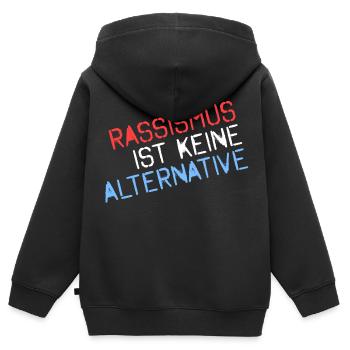 Rassismus ist keine Alternative - Kinder Premium Organic Zip Hoodie - Schwarz - Hinten - AI Model Kid Male (0cm)