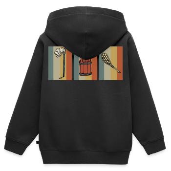 Hausfrau und Hausmann - Kinder Premium Organic Zip Hoodie - Schwarz - Hinten - AI Model Kid Male (0cm)