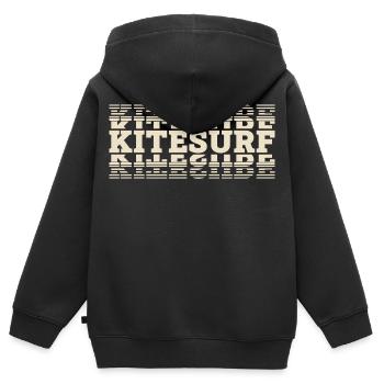 Kitesurfen Kitesurf Kitesurfer Kiteboard - Kinder Premium Organic Zip Hoodie - Schwarz - Hinten - AI Model Kid Male (0cm)