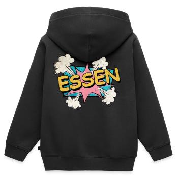 Essen Germany City Font Pop Art Comic - Kids Premium Organic Zip-up Hoodie - black - Back - AI Model Kid Male (0cm)
