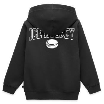 Eishockey  - Kinder Premium Organic Zip Hoodie - Schwarz - Hinten - AI Model Kid Male (0cm)