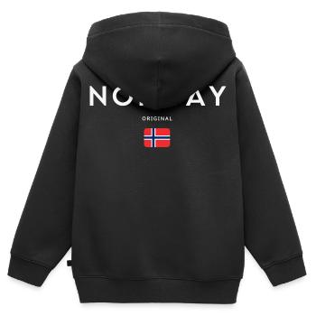 Norwegische Flagge, Norwegischer Stolz - Kinder Premium Organic Zip Hoodie - Schwarz - Hinten - AI Model Kid Male (0cm)