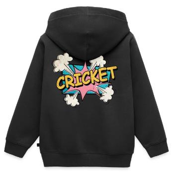 Cricket Pop Art Cartoon Comic Font Sports - Kids Premium Organic Zip-up Hoodie - black - Back - AI Model Kid Male (0cm)