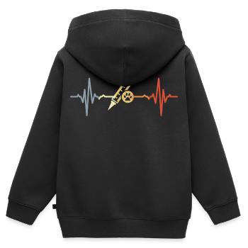 Seringue vétérinaire ECG - Sweat Premium à capuche zippé enfant bio - noir - Dos - AI Model Kid Male (0cm)