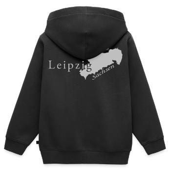 Leipzig - Mein Sachsen - Heimatstadt - Kinder Premium Organic Zip Hoodie - Schwarz - Hinten - AI Model Kid Male (0cm)