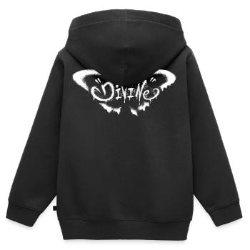 Papillon Grunge – Transformation Mystique - Sweat Premium à capuche zippé enfant bio - noir - Dos - AI Model Kid Male (0cm)