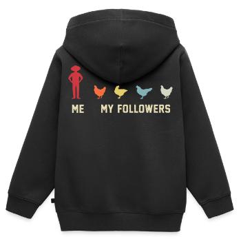 ich meine follower Hühner  - Kinder Premium Organic Zip Hoodie - Schwarz - Hinten - AI Model Kid Male (0cm)