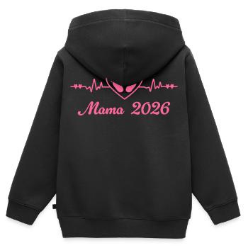 Mama 2026 Schwangerschaft Werdende Mutter - Kinder Premium Organic Zip Hoodie - Schwarz - Hinten - AI Model Kid Male (0cm)