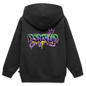 Dortmund Deutschland Stadt Graffiti Spray Sprayer - Kinder Premium Organic Zip Hoodie - Schwarz - Hinten - AI Model Kid Male (0cm)