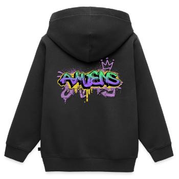 Amiens Frankreich Stadt Graffiti Spray Sprayer - Kinder Premium Organic Zip Hoodie - Schwarz - Hinten - AI Model Kid Male (0cm)