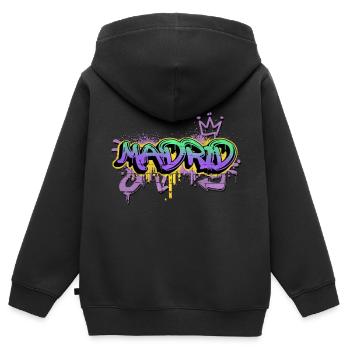Madrid Spanien Stadt Graffiti Spray Sprayer - Kinder Premium Organic Zip Hoodie - Schwarz - Hinten - AI Model Kid Male (0cm)