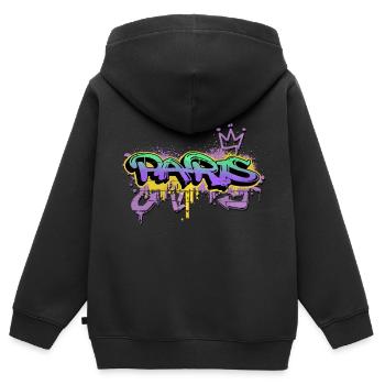 Paris Frankreich Stadt Graffiti Spray Sprayer - Kinder Premium Organic Zip Hoodie - Schwarz - Hinten - AI Model Kid Male (0cm)