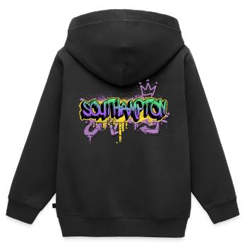 Southampton England Stadt Graffiti Spray Sprayer - Kinder Premium Organic Zip Hoodie - Schwarz - Hinten - AI Model Kid Male (0cm)