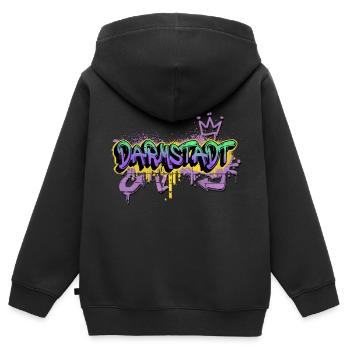 Darmstadt Deutschland Stadt Graffiti Spray Sprayer - Kinder Premium Organic Zip Hoodie - Schwarz - Hinten - AI Model Kid Male (0cm)