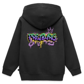 Freiburg Deutschland Stadt Graffiti Spray Sprayer - Kinder Premium Organic Zip Hoodie - Schwarz - Hinten - AI Model Kid Male (0cm)