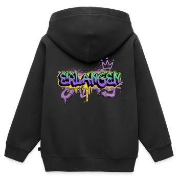 Erlangen Deutschland Stadt Graffiti Spray Sprayer - Kinder Premium Organic Zip Hoodie - Schwarz - Hinten - AI Model Kid Male (0cm)