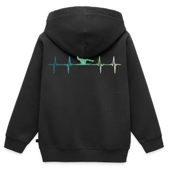 Wasserball Herzschlag Wasserball - Kinder Premium Organic Zip Hoodie - Schwarz - Hinten - AI Model Kid Male (0cm)