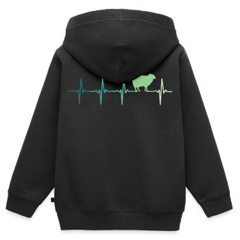 Schafsherzschlag Schaf, Schaf, Schaf - Kinder Premium Organic Zip Hoodie - Schwarz - Hinten - AI Model Kid Male (0cm)