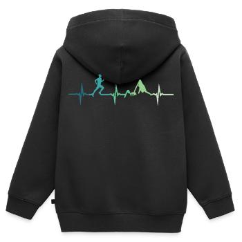 Trailrunning-Herzschlag - Kinder Premium Organic Zip Hoodie - Schwarz - Hinten - AI Model Kid Male (0cm)