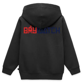 Baywatch Logo - Kinder Premium Organic Zip Hoodie - Schwarz - Hinten - AI Model Kid Male (0cm)