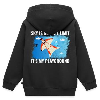 Wingsuit fliegen Base Jumping Fallschirmspringen Wingsuiting - Kinder Premium Organic Zip Hoodie - Schwarz - Hinten - AI Model Kid Male (0cm)