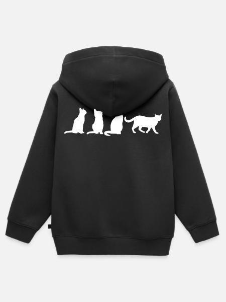 Grappige katten - Kinder Premium zip hoodie biologisch - zwart