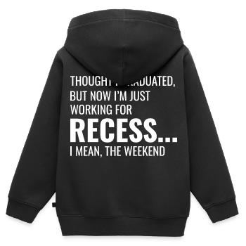 Travail Mèmes Bureau-Humour Lieu De Travail Drôle - Sweat Premium à capuche zippé enfant bio - noir - Dos - AI Model Kid Male (0cm)