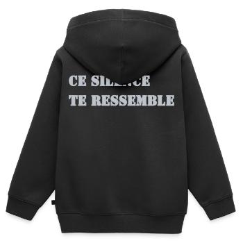 DIESE STILLE IST WIE DU - Kinder Premium Organic Zip Hoodie - Schwarz - Hinten - AI Model Kid Male (0cm)