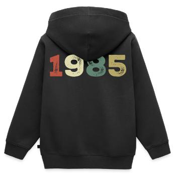 1985 Jahrgang 1985 - Kinder Premium Organic Zip Hoodie - Schwarz - Hinten - AI Model Kid Male (0cm)