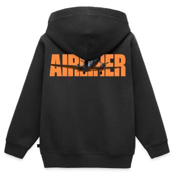 Airliner DC-3 - Kinder Premium Organic Zip Hoodie - Schwarz - Hinten - AI Model Kid Male (0cm)