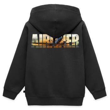 Airliner DC-3 - Kids Premium Organic Zip-up Hoodie - black - Back - AI Model Kid Male (0cm)