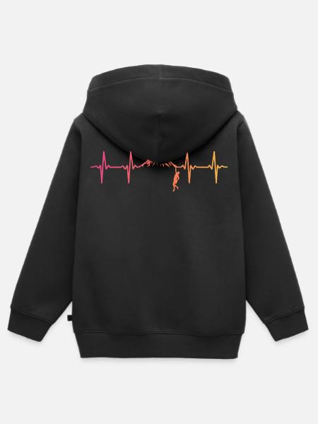 Kletternder Sunset Heartbeat Climber - Kinder Premium Organic Zip Hoodie - Schwarz