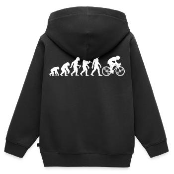 Radfahrer Evolution Zum Radfahren Für Radsport - Kinder Premium Organic Zip Hoodie - Schwarz - Hinten - AI Model Kid Male (0cm)