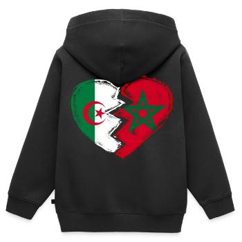 Marokko Algerien - Kinder Premium Organic Zip Hoodie - Schwarz - Hinten - AI Model Kid Male (0cm)