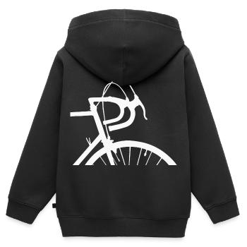 Rennrad Klassiker - Kinder Premium Organic Zip Hoodie - Schwarz - Hinten - AI Model Kid Male (0cm)
