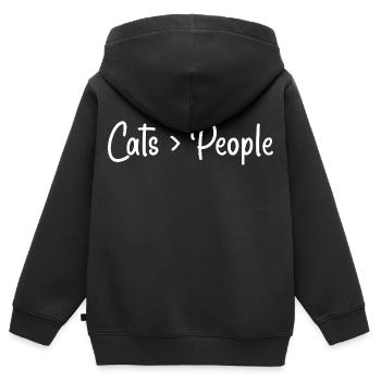 Katzenliebhaber - Kinder Premium Organic Zip Hoodie - Schwarz - Hinten - AI Model Kid Male (0cm)