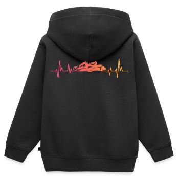 Sonnenuntergang, Kart, Kart, rasender Herzschlag - Kinder Premium Organic Zip Hoodie - Schwarz - Hinten - AI Model Kid Male (0cm)