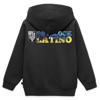 Ostblock Latino Ukrainer Ukraine Geschenk - Kinder Premium Organic Zip Hoodie - Schwarz - Hinten - AI Model Kid Male (0cm)