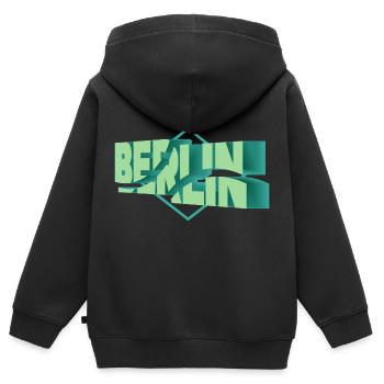 Berlin Germany City 3D Font Skyline - Kids Premium Organic Zip-up Hoodie - black - Back - AI Model Kid Male (0cm)