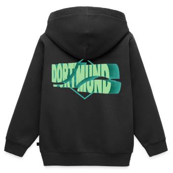 Dortmund Allemagne Ville 3D Font Skyline - Sweat Premium à capuche zippé enfant bio - noir - Dos - AI Model Kid Male (0cm)