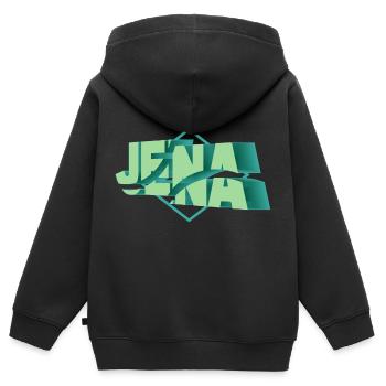 Jena Germany City 3D Font Skyline - Sweat Premium à capuche zippé enfant bio - noir - Dos - AI Model Kid Male (0cm)
