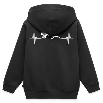 Mountainbiker Herzklopfen - Kinder Premium Organic Zip Hoodie - Schwarz - Hinten - AI Model Kid Male (0cm)