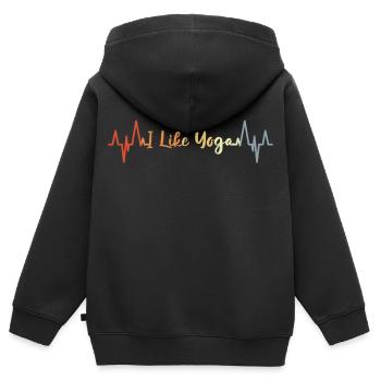 Yoga Herzklopfen - Kinder Premium Organic Zip Hoodie - Schwarz - Hinten - AI Model Kid Male (0cm)