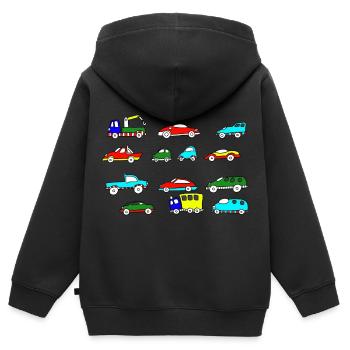 Auto Autos - Kinder Premium Organic Zip Hoodie - Schwarz - Hinten - AI Model Kid Male (0cm)