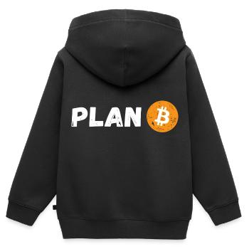 PLAN B - Sweat Premium à capuche zippé enfant bio - noir - Dos - AI Model Kid Male (0cm)