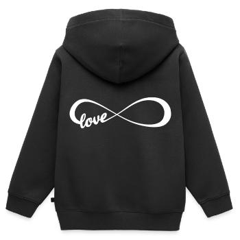 Unendliche Liebe - Kinder Premium Organic Zip Hoodie - Schwarz - Hinten - AI Model Kid Male (0cm)