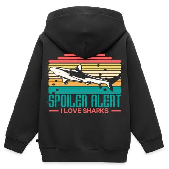 Shark Predator Gift Idea - Kids Premium Organic Zip-up Hoodie - black - Back - AI Model Kid Male (0cm)