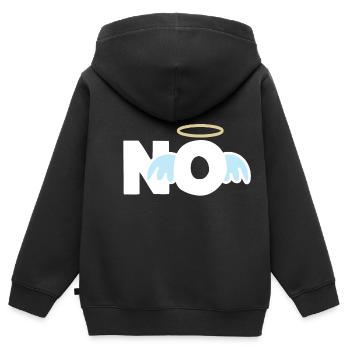 PAS d’humour amusant innocent - Sweat Premium à capuche zippé enfant bio - noir - Dos - AI Model Kid Male (0cm)