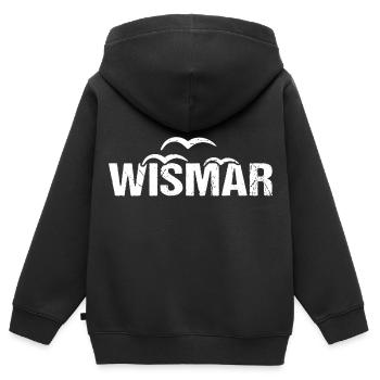 Wismar Möwen Hansestadt - Kinder Premium Organic Zip Hoodie - Schwarz - Hinten - AI Model Kid Male (0cm)